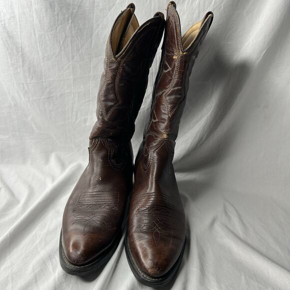 Durango Cowboy Boots Men Size 8.5 D Brown USA Made Round Toe 68251 - Picture 2 of 7